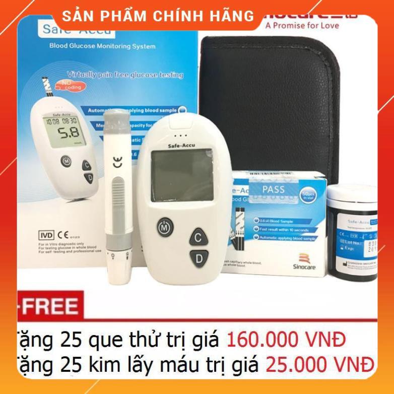 Máy Đo Đường Huyết Sinocare Safe Accu (25 Que Và 25 Kim)