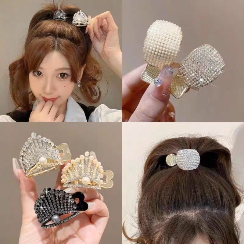 Kẹp Tóc Đuôi Ngựa Đính Đá Cao Cấp Cho Nữ
