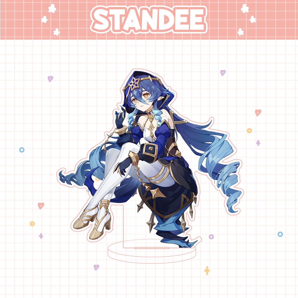 Móc khóa mô hình standee đứng để bàn Layla Genshin Impact đáng yêu chibi trang trí quà tặng