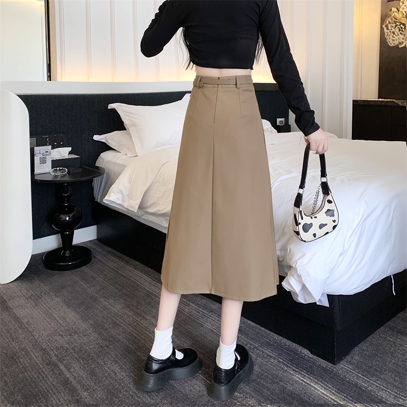 Xiaozhainv Chân Váy Chữ A Lưng Cao Xếp Ly Thời Trang Hàn Quốc 4 Màu Lựa Chọn