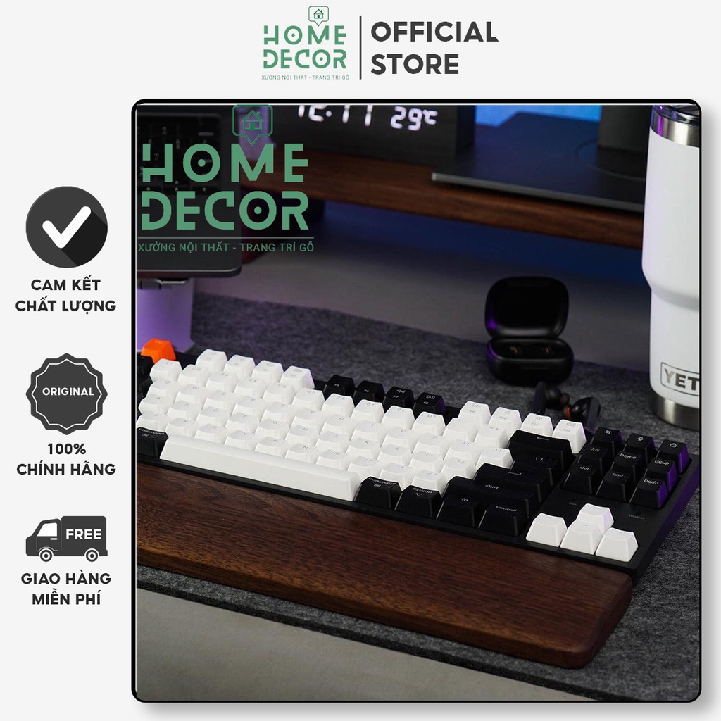 Kê tay bàn phím, Kê lót tay bàn phím gỗ tự nhiên cao cấp cho bàn phím cơ HOMEDECOR, Kích thước riêng vui lòng nhắn tin