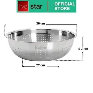 Rổ inox cao cấp fivestar inox 304 size 30 cm