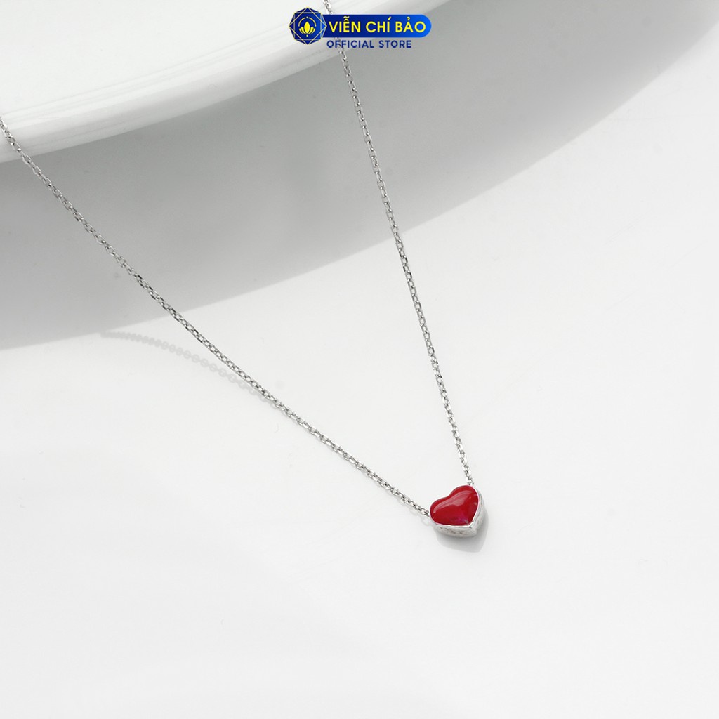 Dây chuyền bạc nữ họa tiết trái tim đính đá chất liệu bạc 925 thời trang phụ kiện trang sức nữ Viễn Chí Bảo