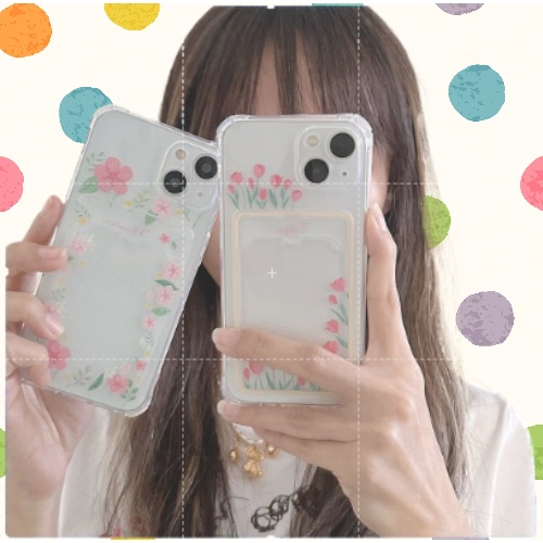 Ốp lưng iphone trong túi đựng thẻ Hoa Tulip 6/6s/6plus/6splus/7/7plus/8/8plus/xs/11/12/13/pro/max/plus/promax TT25