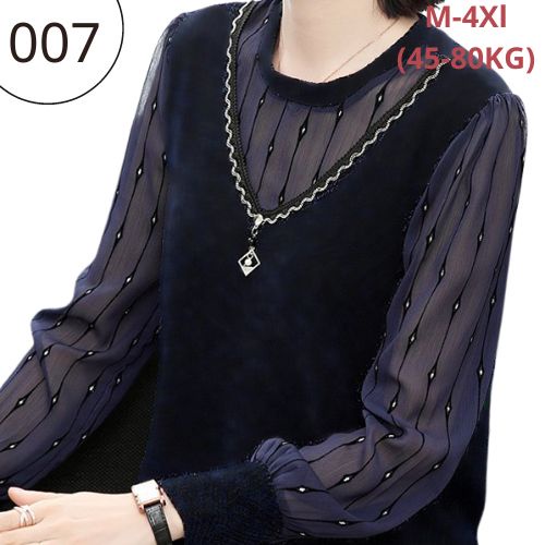 Áo Nữ Trung Niên Kiểu Sơ Mi Dài Tay Hàng Quảng Châu Cho Mẹ Người Trung Tuổi U60 Thời Trang Trung Niên Như Thủy Ab122