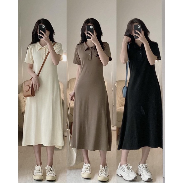 VÁY POLO CỘC TAY XÒE DÀI