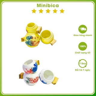 Combo 3 cóng sứ chào mào Minibica cóng cho chim ăn phụ kiện lồng chim PK82