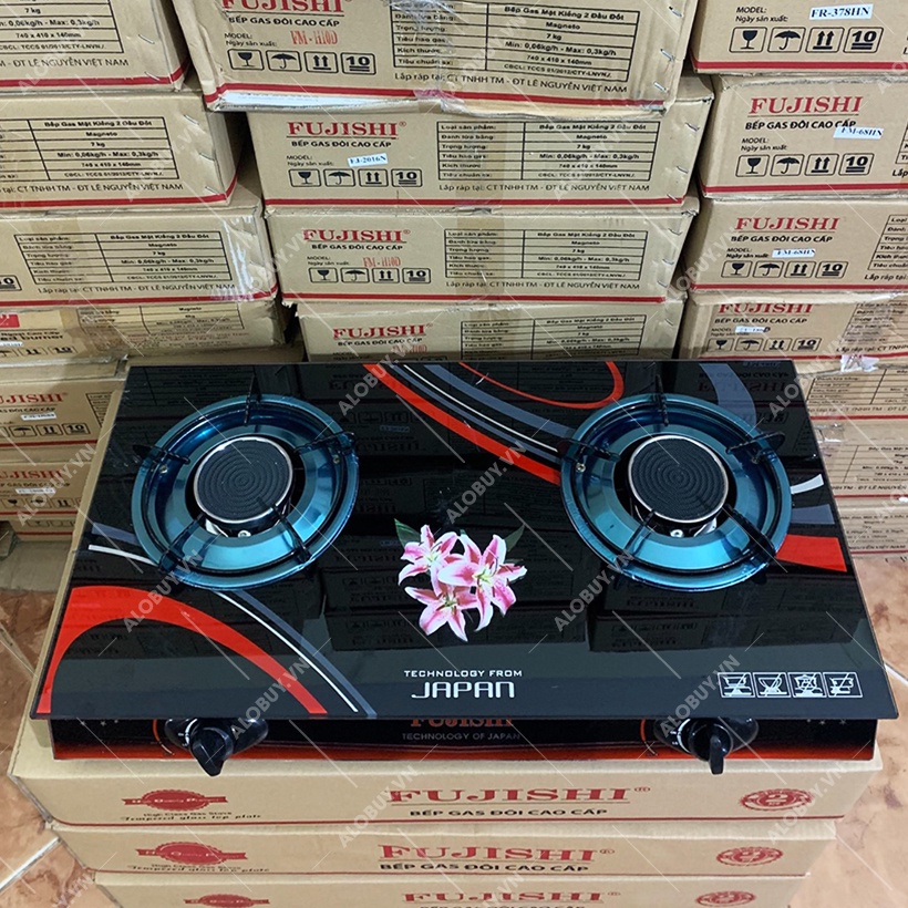 Bếp gas đôi hồng ngoại mặt kính FUJISHI FR-378HN - Tiết kiệm gas - Bảo hành chính hãng 1 năm