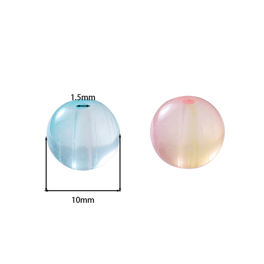 Bộ 20 Hạt Xâu Chuỗi 10mm Màu Gradient Bằng Thủy Tinh