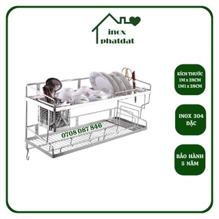 Kệ chén 2 tầng đa năng treo tường inox 304 phát đạt , rổ úp chén, giá để bát, kệ đựng bát dĩa