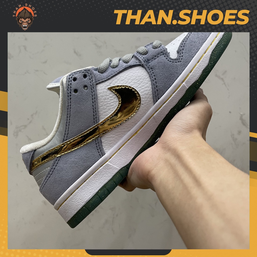 Giày SB Dunk Low Sean Cliver Holiday Special, SB Xanh Móc Vàng - Than.Shoes