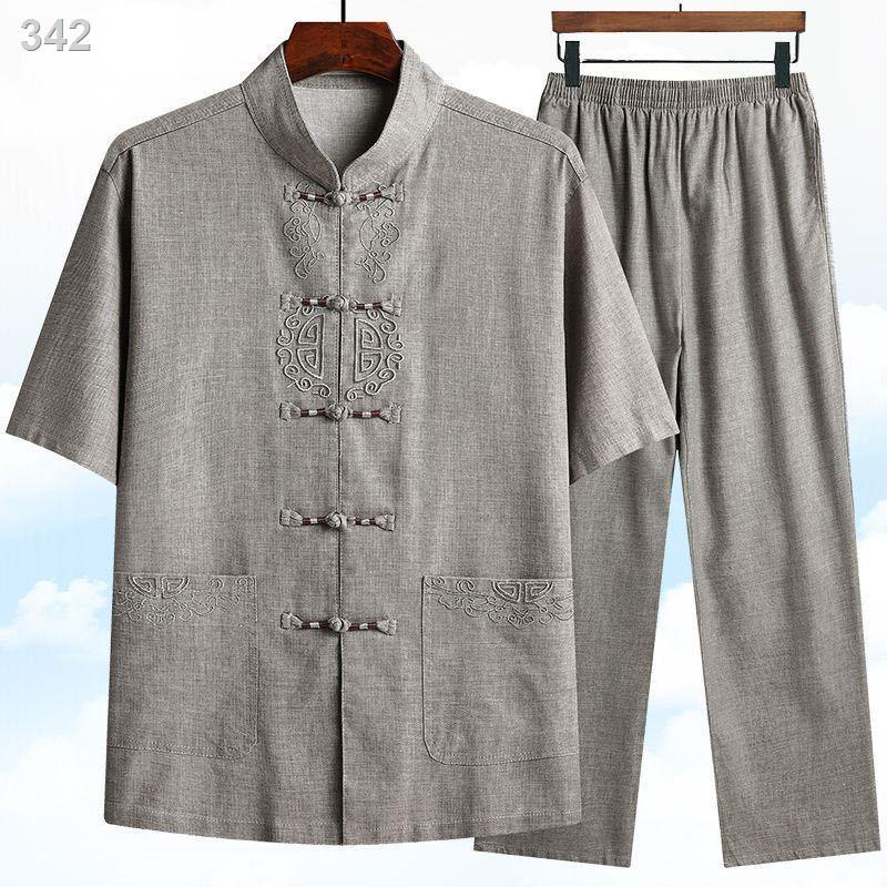 【HOT】✻♨Bộ đồ mùa hè dành cho người trung niên và cao tuổi bằng vải lanh mẫu mới Hanfu