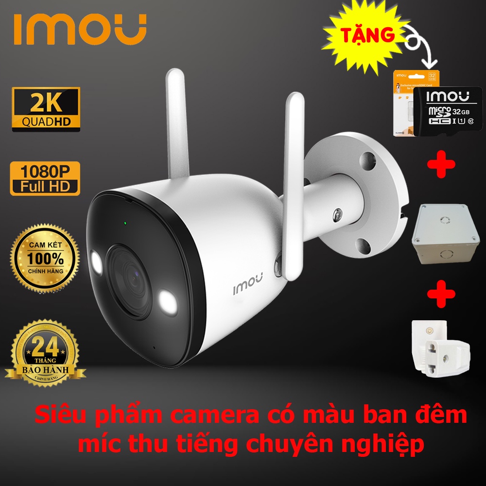 [Nhập mã Tongimou giảm 30k] Camera ip wifi ngoài trời imou f22p,f22fp 2.0M, f42p f42fp 4.0M (2K QHD) - Có màu ban đêm