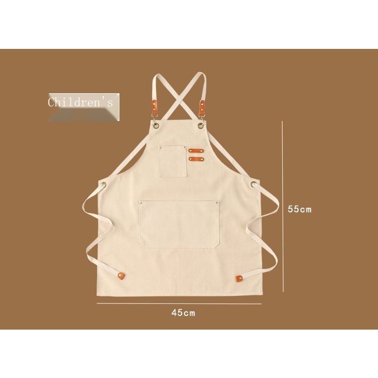 Tạp Dề Đeo Thắt Lưng Vải Canvas Tùy Chỉnh Cao Cấp Cho Người Lớn / Nhà Bếp / Quán Cà Phê / studio Đặc Biệt