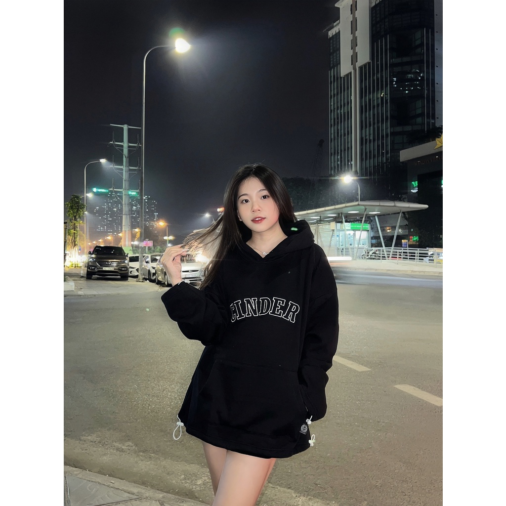Áo Hoodie Academy Cinder Màu Đen, Áo Hoodie Nam Nữ Form Rộng