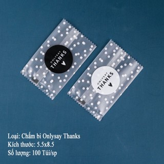  100 Túi đựng bánh kẹo trà hoa mẫu bao bì trắng chấm bi. nhiều kích thước- MAKATA 