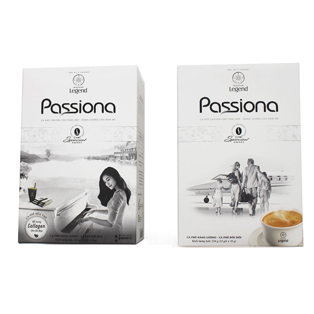 PASSONA_Cà phê Trung Nguyên hòa tan 4in1 Passiona  hộp 14 gói 16gr