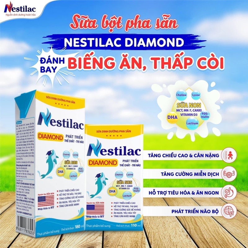 Sữa dinh dưỡng pha sẵn Nestilac Diamond, sữa bột pha sẵn cho trẻ từ 1 tuổi, thùng 12 lốc