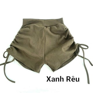 Quần short thun gân rút dây 2 bên