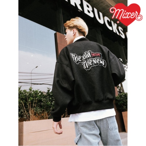 Áo khoác Bomber MIXER "The Old From The New" nam nữ basic unisex chất dạ ép đơn giản form rộng