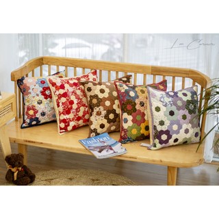 Vỏ gối sofa Lục giác cạnh 2cm handmade LEE CORNER, gối ôm sofa, gối tựa lưng ghép vải Cao Cấp kích thước 45x45cm