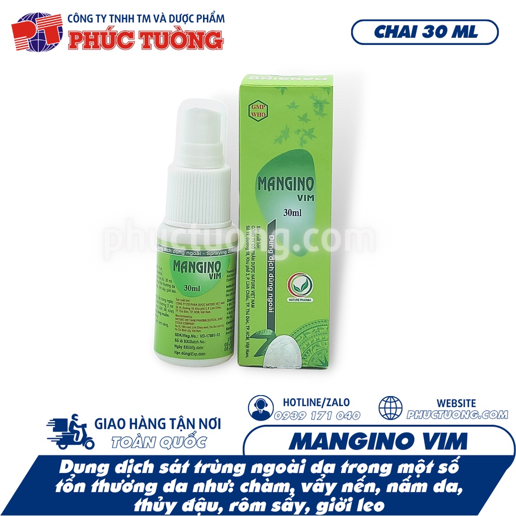 Dung dịch kháng khuẩn dùng ngoài da Mangino Vim