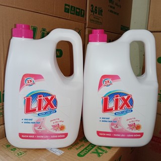 Nước lau sàn lix hương lily và hoa hồng chai 3.6l