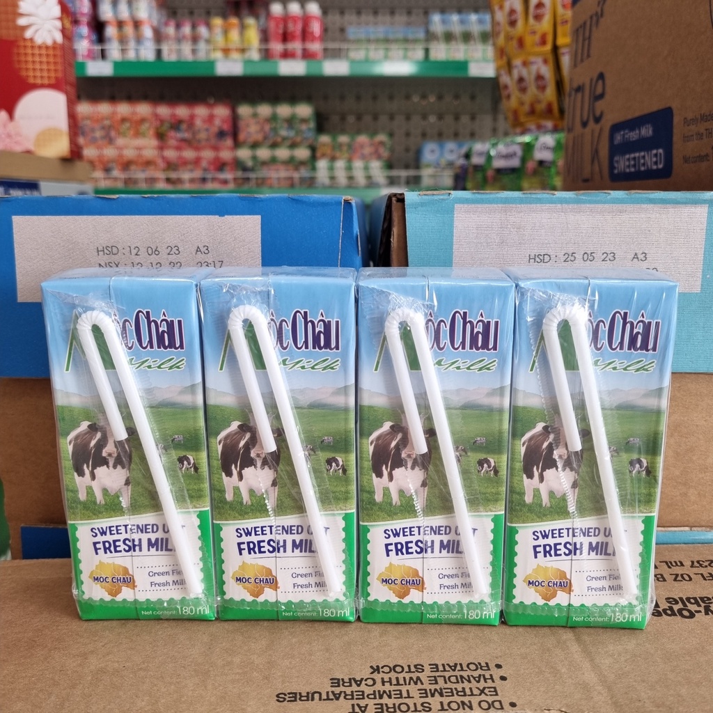 Sữa tươi Mộc Châu nguyên chất -  hương dừa lốc 4 hộp