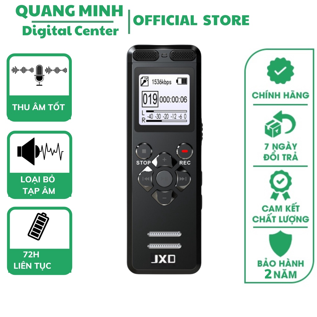 Máy ghi âm JXD-750i chính hãng dung lượng 16GB, ghi âm thông minh loại bỏ tạp âm giảm tiếng ồn thu âm tốt bảo hành 2 năm