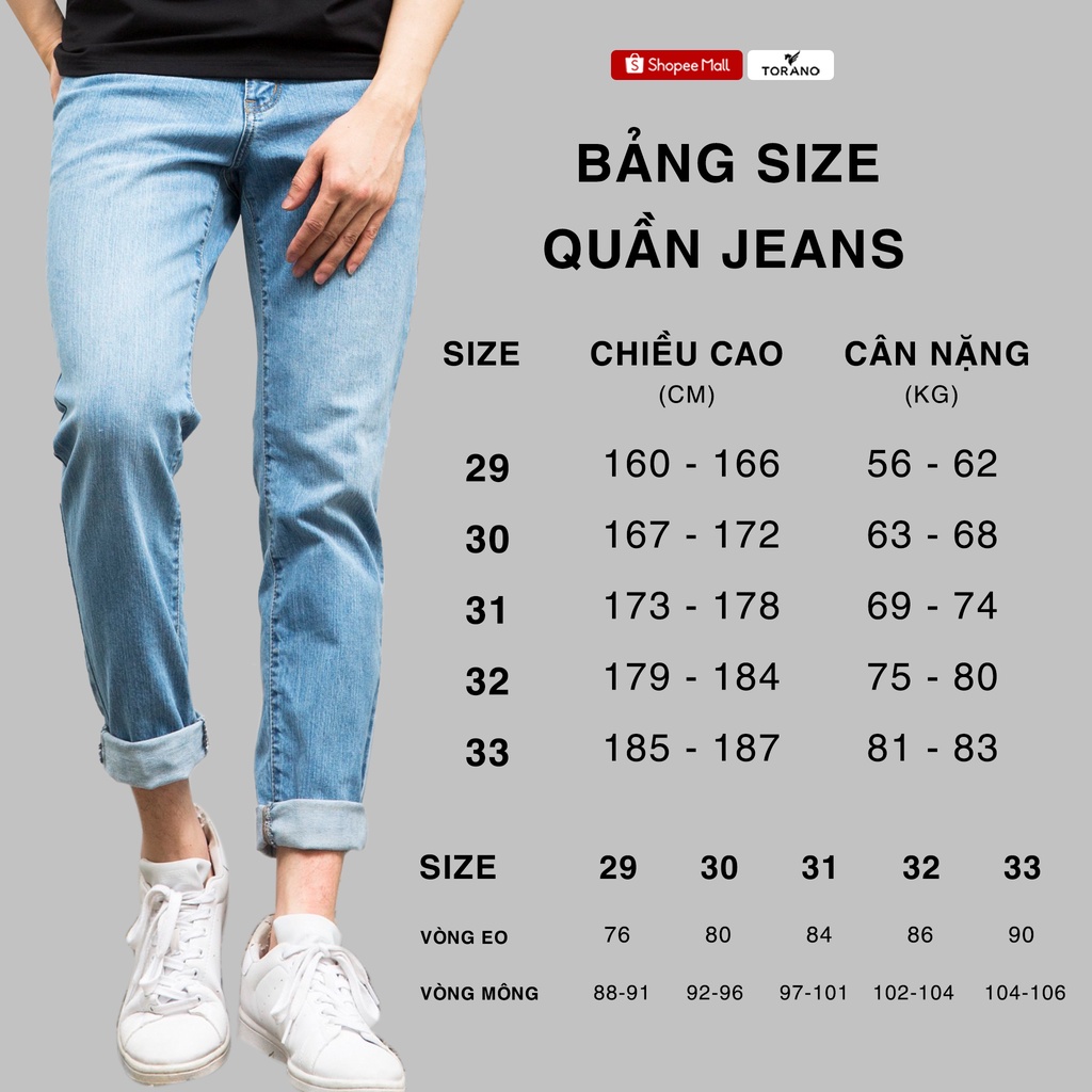 Quần Jeans nam TORANO dáng basic Slim Co Giãn Tốt, Không Bai Xù, Bền Màu, Phom Trẻ Trung EABJ012