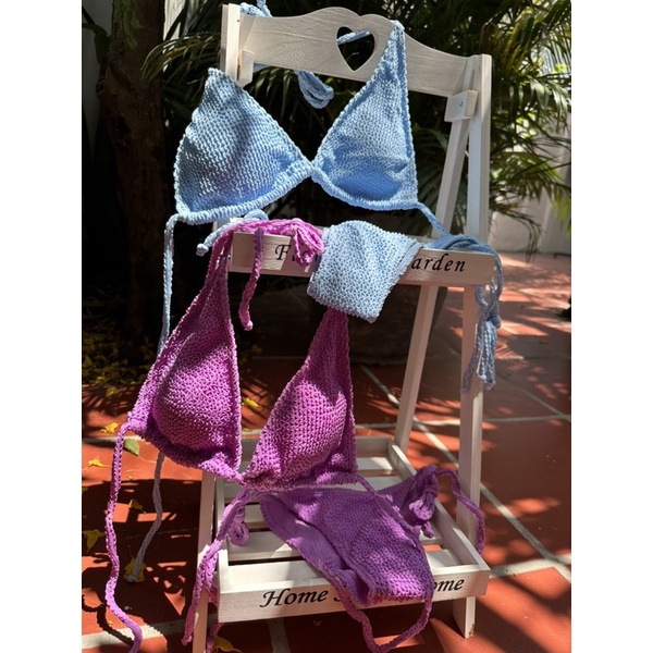 Bikini thun xốp màu sắc mùa hè dễ thương