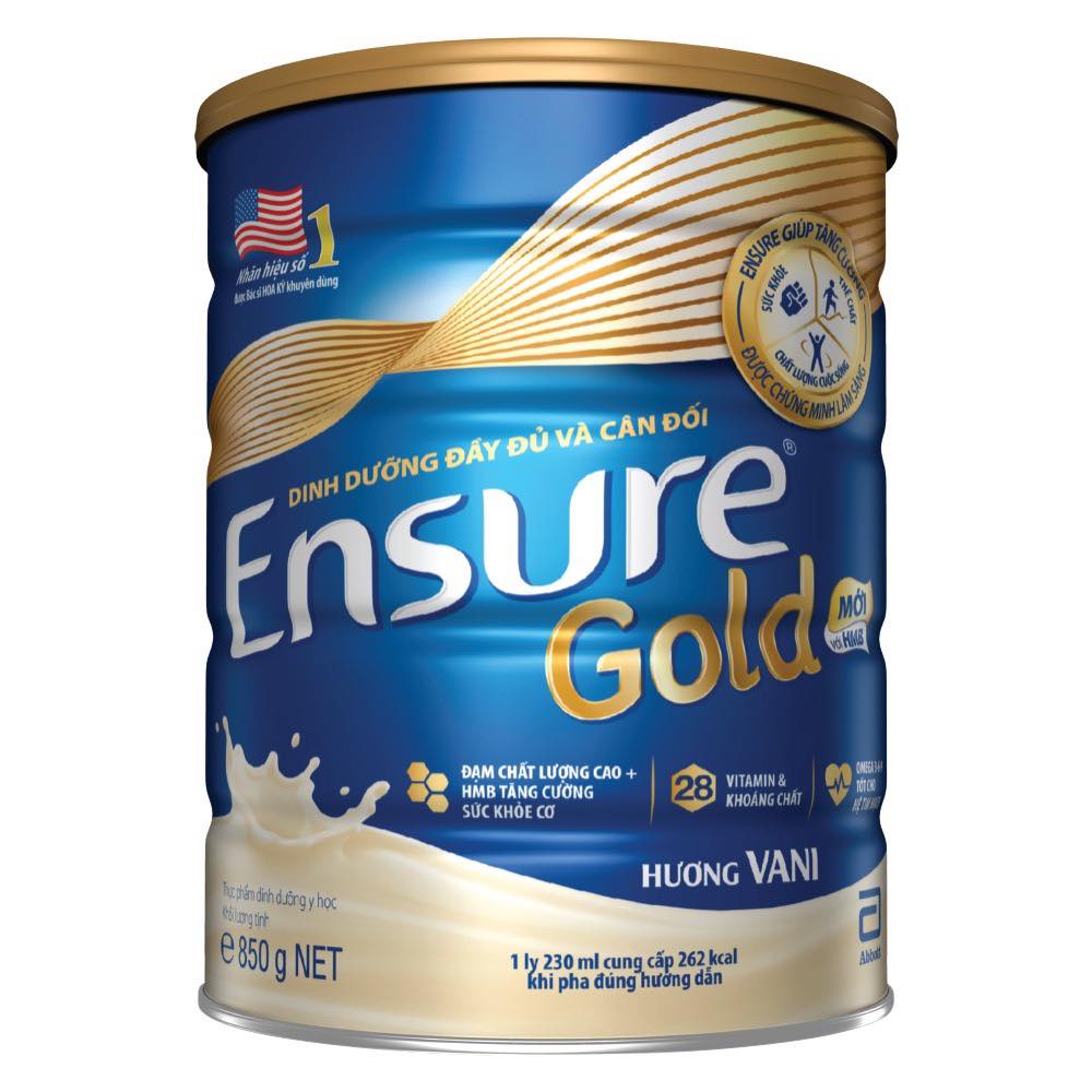 Sữa bột Ensure Gold Abbott hương vani (HMB) 850g