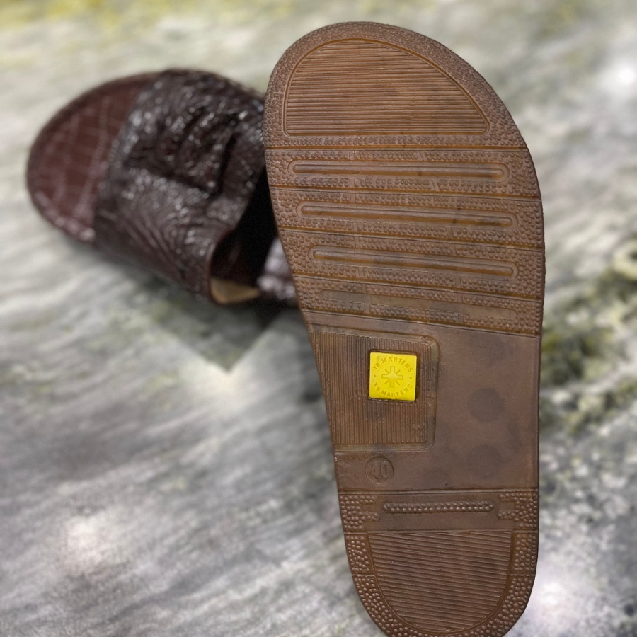 Dép Da Cá Sấu Quai Ngang Móng ĐẾ ĐÚC 2DO LEATHER G929D Quà Tặng Cho Người Thân, Sang Trọng, Cao Cấp, Siêu Bền