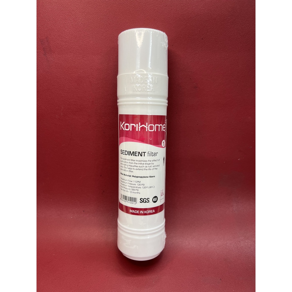 Combo 4 lõi lọc nước Korihome (3 Sediment, 1 Pre Carbon) bộ thô máy K91, K93 Hàng chính hãng NK Hàn Quốc