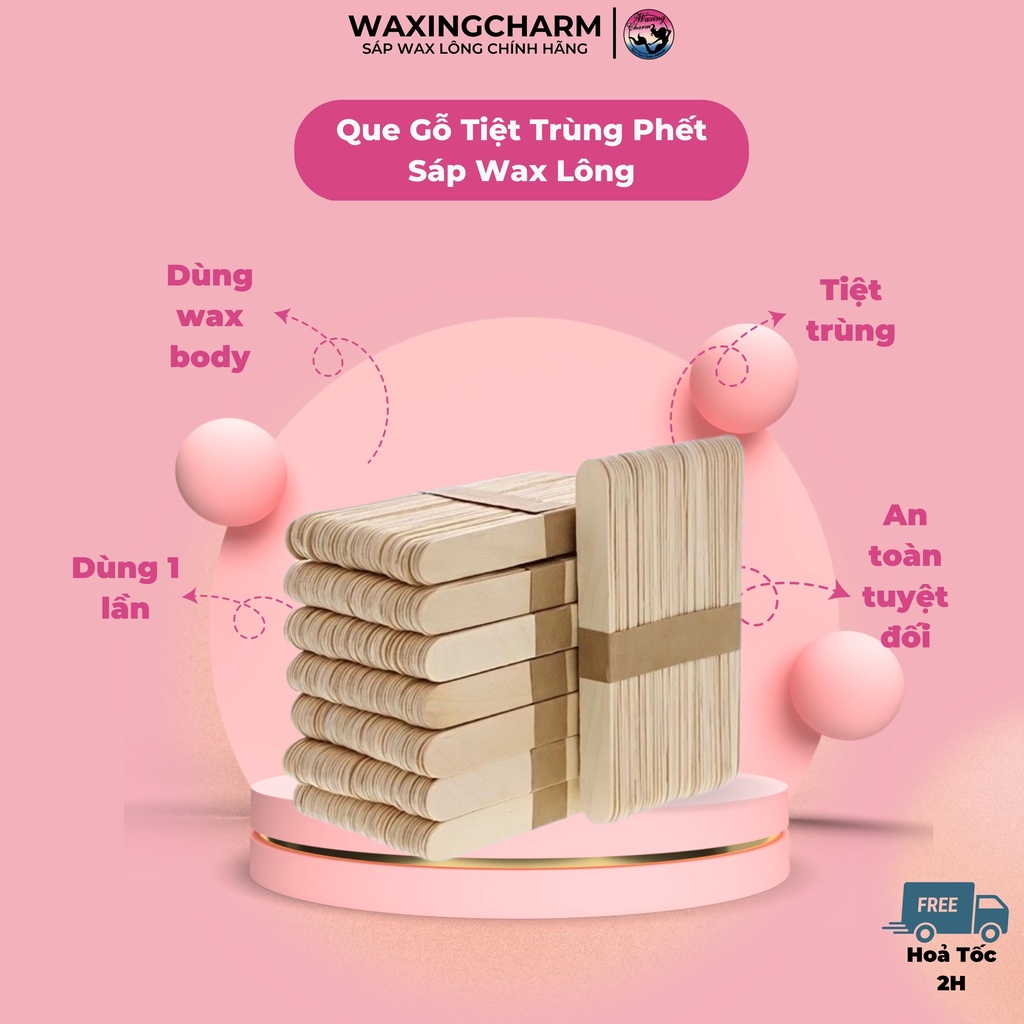 QUE WAX LÔNG WAX BODY QUE ĐÈ LƯỠI GỖ