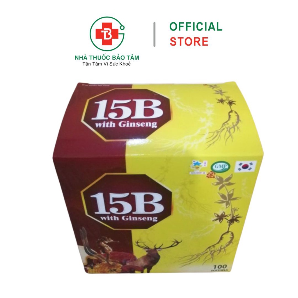 Viên uống Vitamin 15B Ginseng bổ sung vitamin, giúp tăng cường thể lực - Hộp 100 Viên