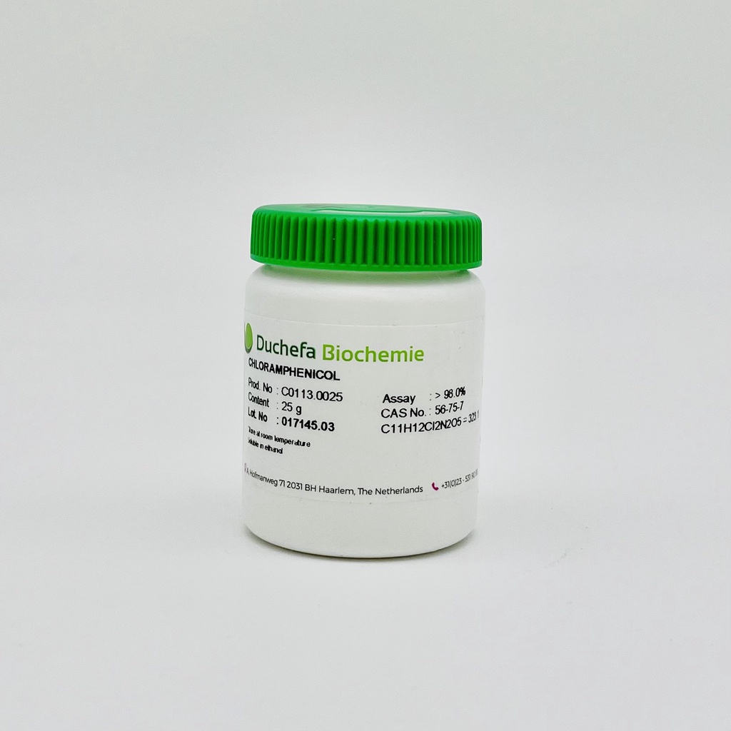 Hóa chất Chloramphenicol >98%(Chai 25G, Duchefa, Cas 56-75-7)