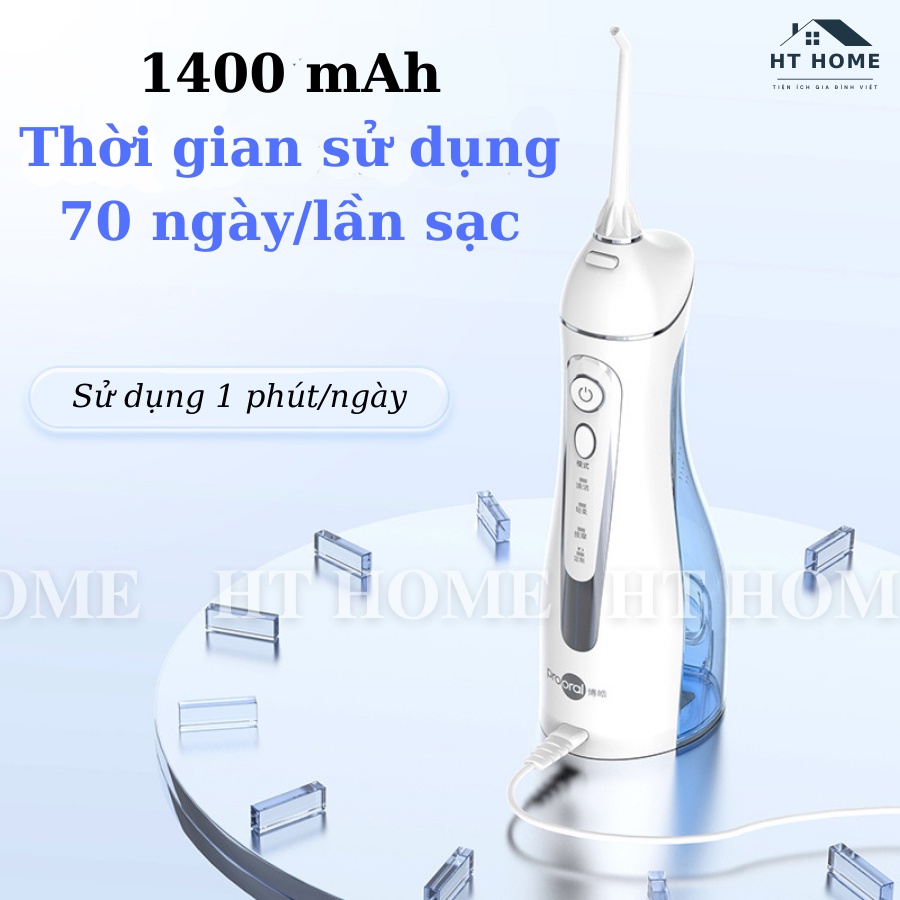 Tăm Nước Prooral 5025 Chính Hãng Bảo Hành 12 Tháng Máy Tăm Nước Cầm Tay 4 Chế Độ Làm Sạch Răng Miệng