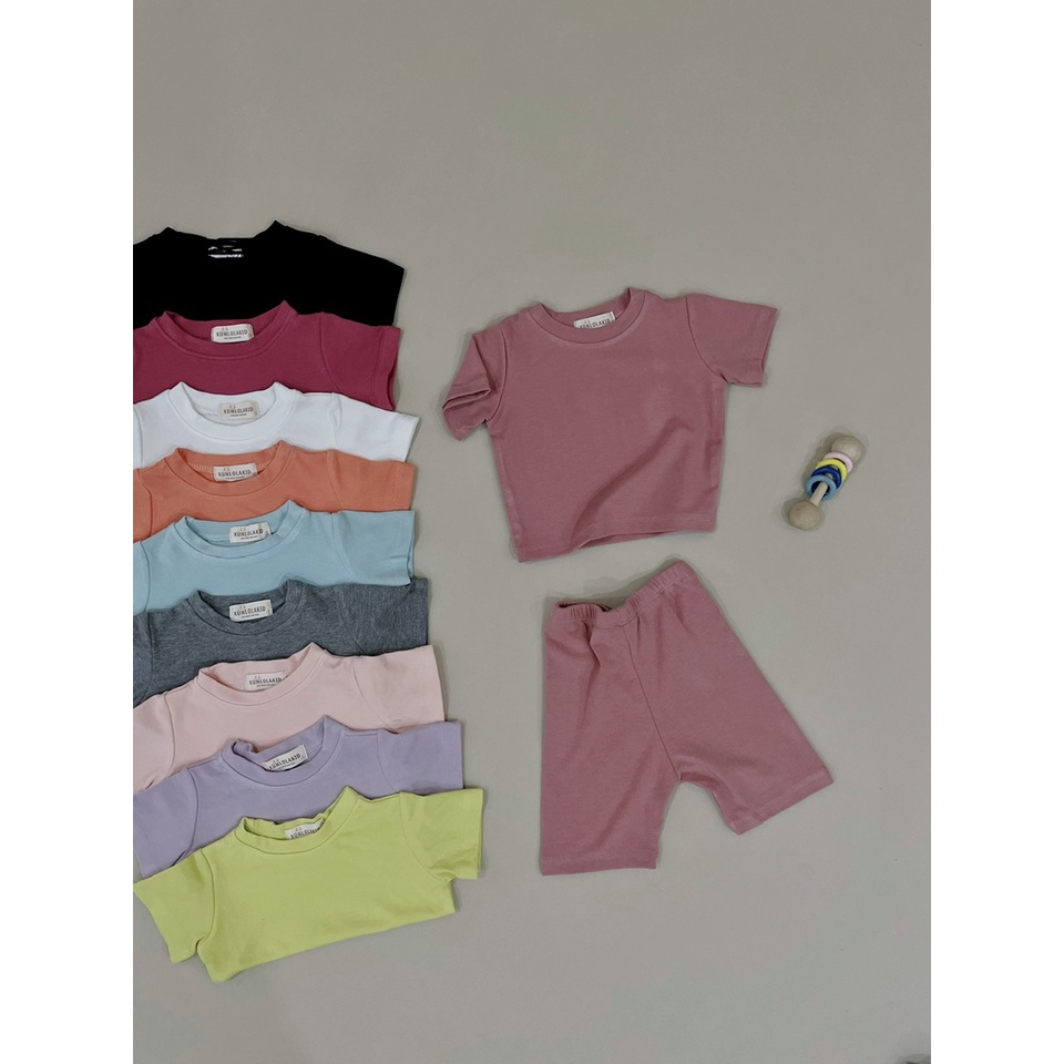Áo thun croptop cộc tay cho bé 100% cotton co dãn mềm mát Xún lolakid