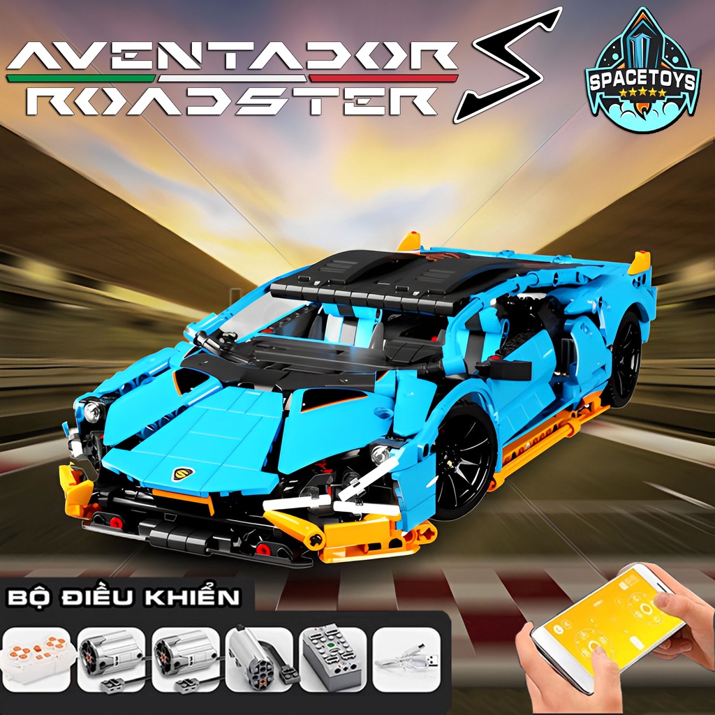 Đồ Chơi Lắp Ráp Lego Mô Hình Điều Khiển Từ Xa RC Technic Siêu Xe Lamborghini Sian Tỉ Lệ 1:14 No.8618 Với 1000+ Mảnh Ghép