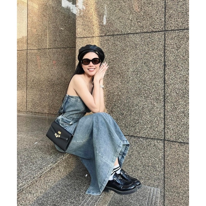 Váy Jean Cup Ngực Chun Eo