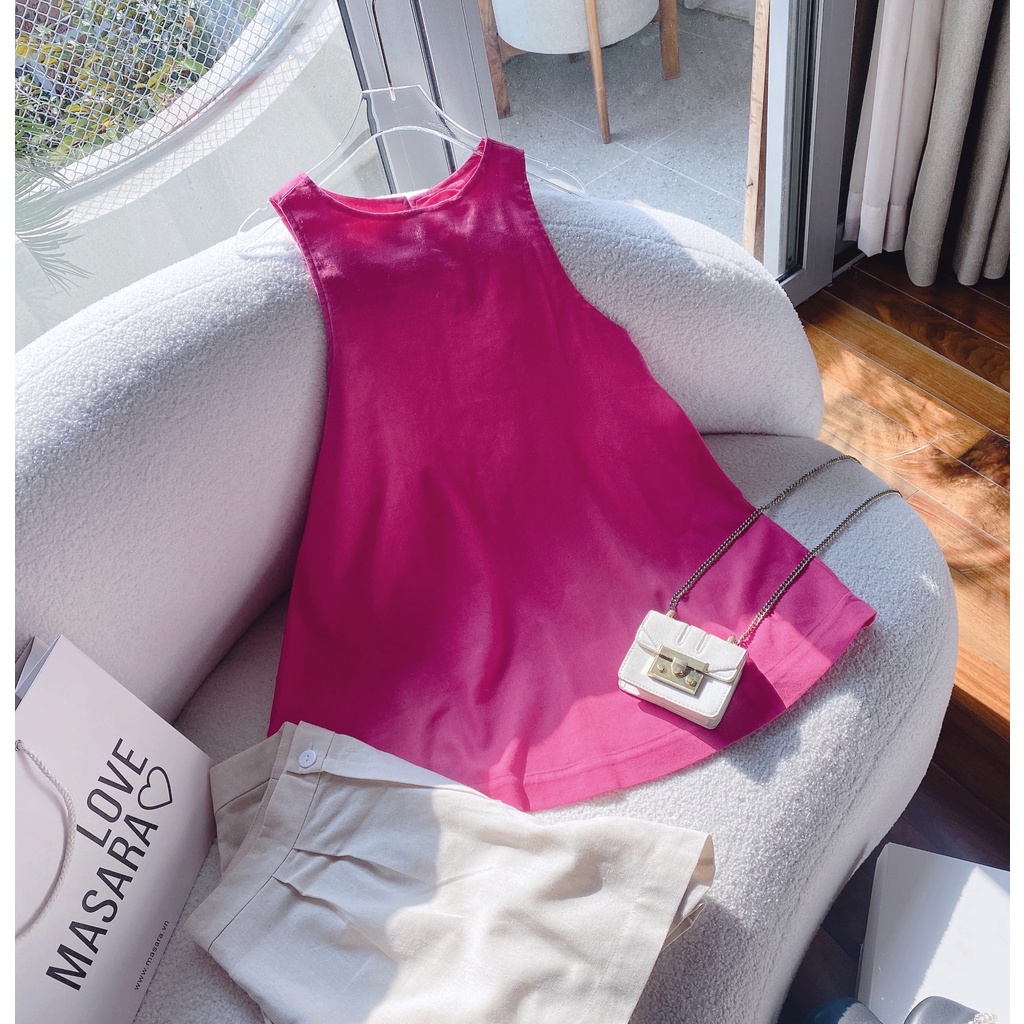 SET ÁO SÁT NÁCH HỒNG XẺ TÀ SAU NÚT BỌC + QUẦN SHORT KEM (TH)