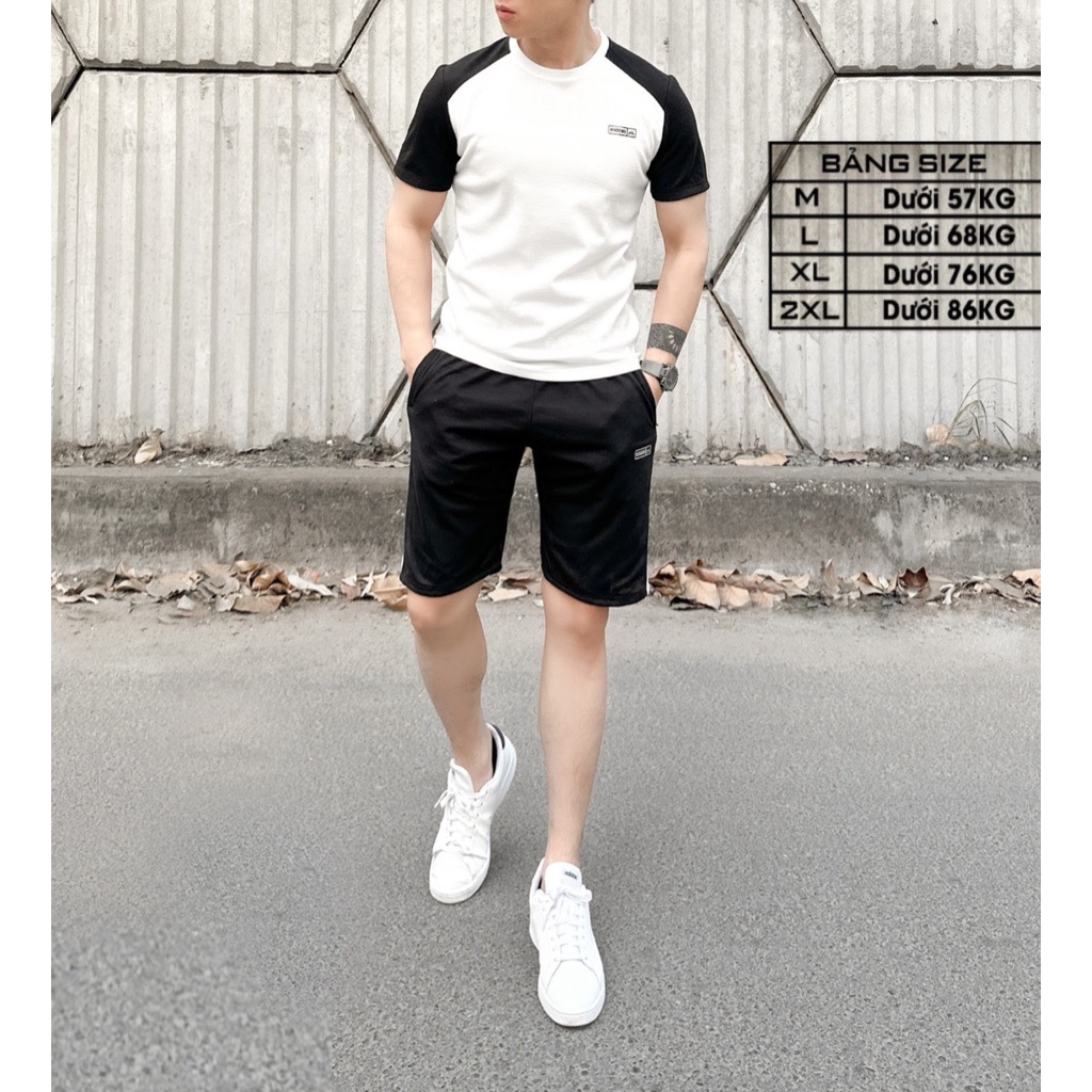 Bộ Quần Nam Nữ Cộc Tay Mùa Hè Phối vai Chất Vải Tổ Ong Thoáng Mát thấm hút mồ hôi siêu hot - BTO05 AK Sport