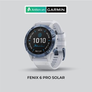 Đồng hồ Garmin Fenix 6 Pro Solar, Cobalt Blue w/Whitestone band, GPS, SEA - Chính Hãng