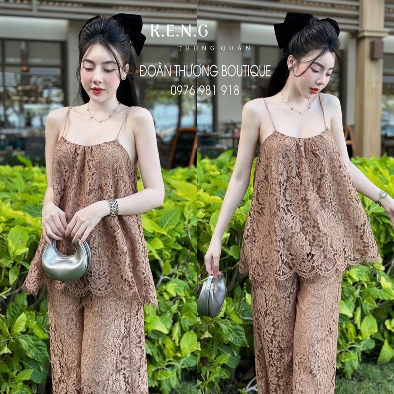 Set áo dây quần ren đi chơi đi du lịch siêu xinh