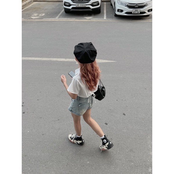 SƠ MI CROTOP TÚI OVER SIZE KÈM ẢNH THẬT