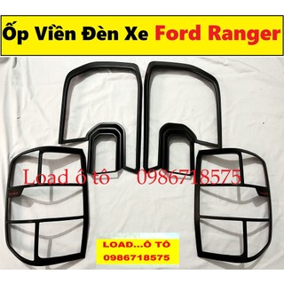 Ốp Viền Đèn Pha, Hậu Xe Ford Ranger 2023-2024 Mẫu Mới Nhựa Đen ABS Cao Cấp