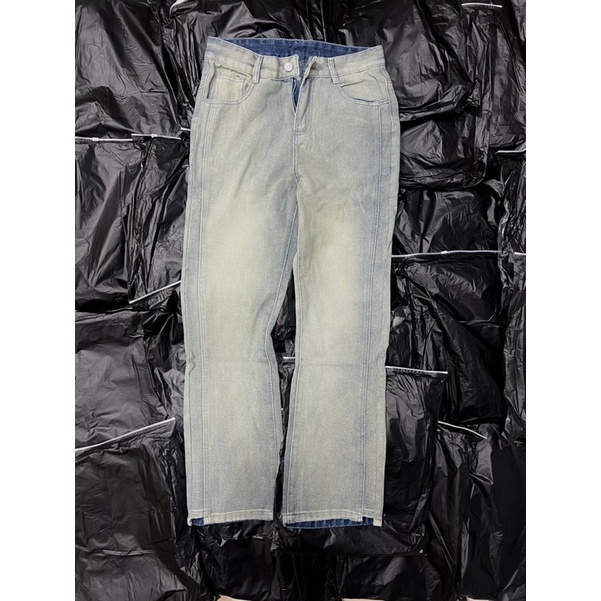 Quần Jean nam streetwear tôn dáng "Vintage" unk23 màu xanh nhạt