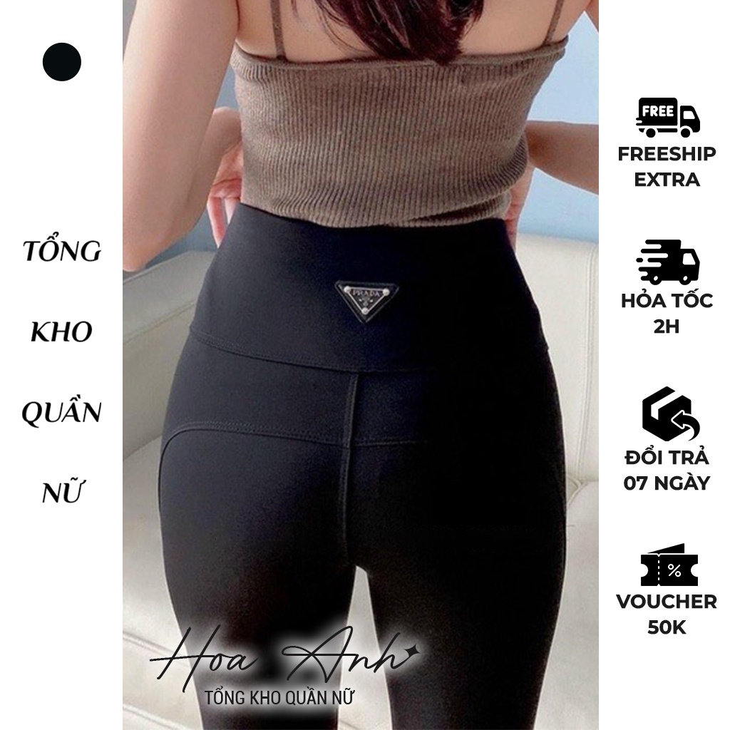 Quần Legging Nữ Nâng Mông Cạp Cao PRD Dài Co Dãn 4 Chiều Kèm Túi