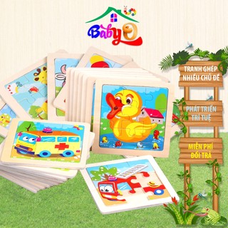 Tranh ghép hình cho bé, xếp hình cho bé, xếp hình gỗ,Đồ chơi xếp hình ,Tranh Ghép hình 9 miếng cho bé phát Triển Trí Tuệ